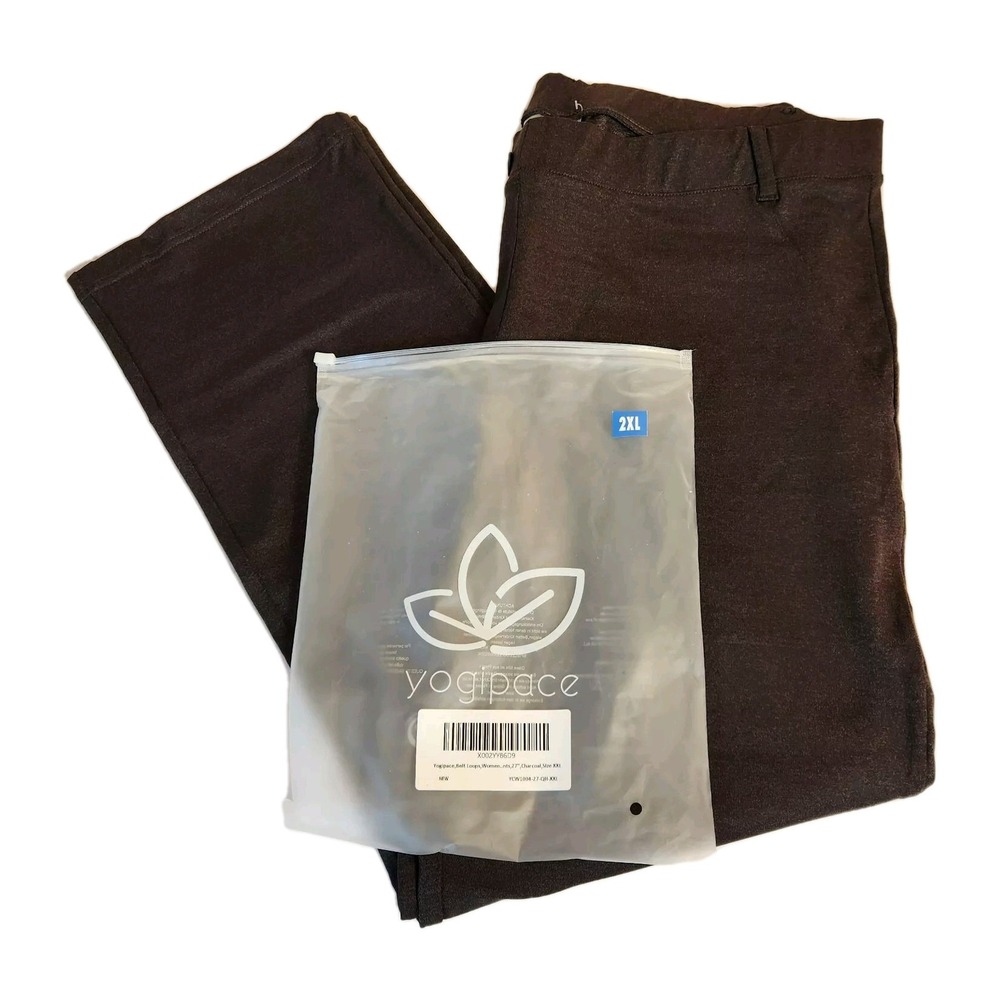 Yogipace Womens 2XL Flare Fit Stretch Yoga‎ Pant Charcoal Gray NEW NWT